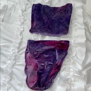 Velvet Tube Top and Shorts Set